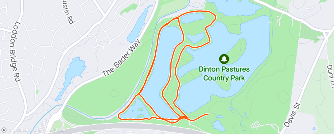 Map of the activity, Dinton Pastures parkrun