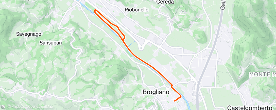 Map of the activity, Corsa mattutina