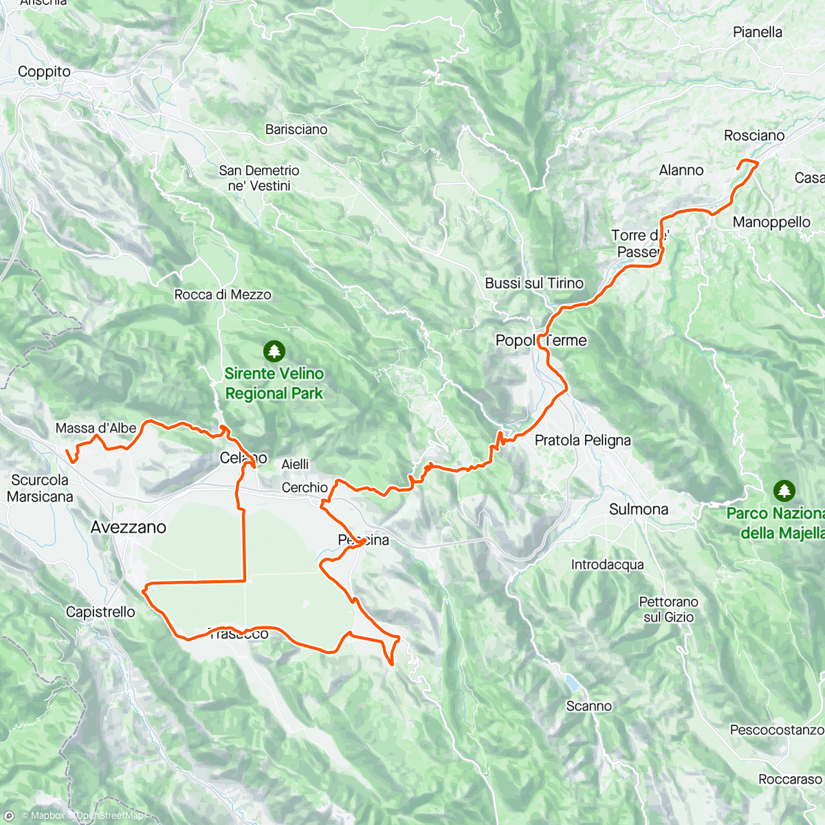 Map of the activity, Giro d’Abruzzo 2 day