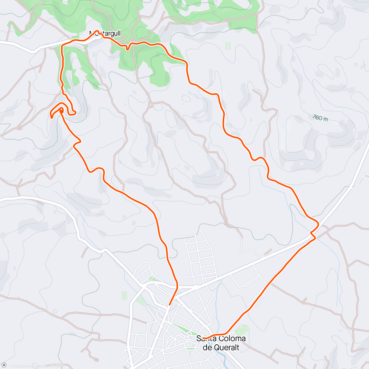 Map of the activity, Cursa de muntaña santa Coloma de Queralt