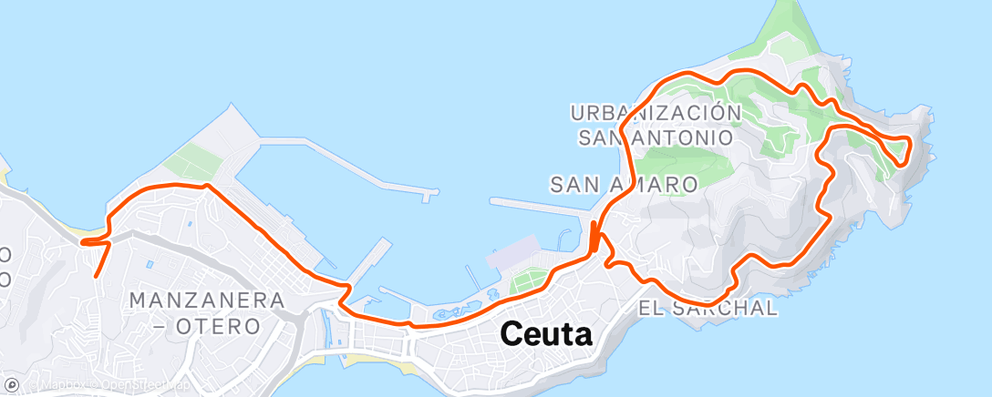 Map of the activity, Carrera a la hora del almuerzo