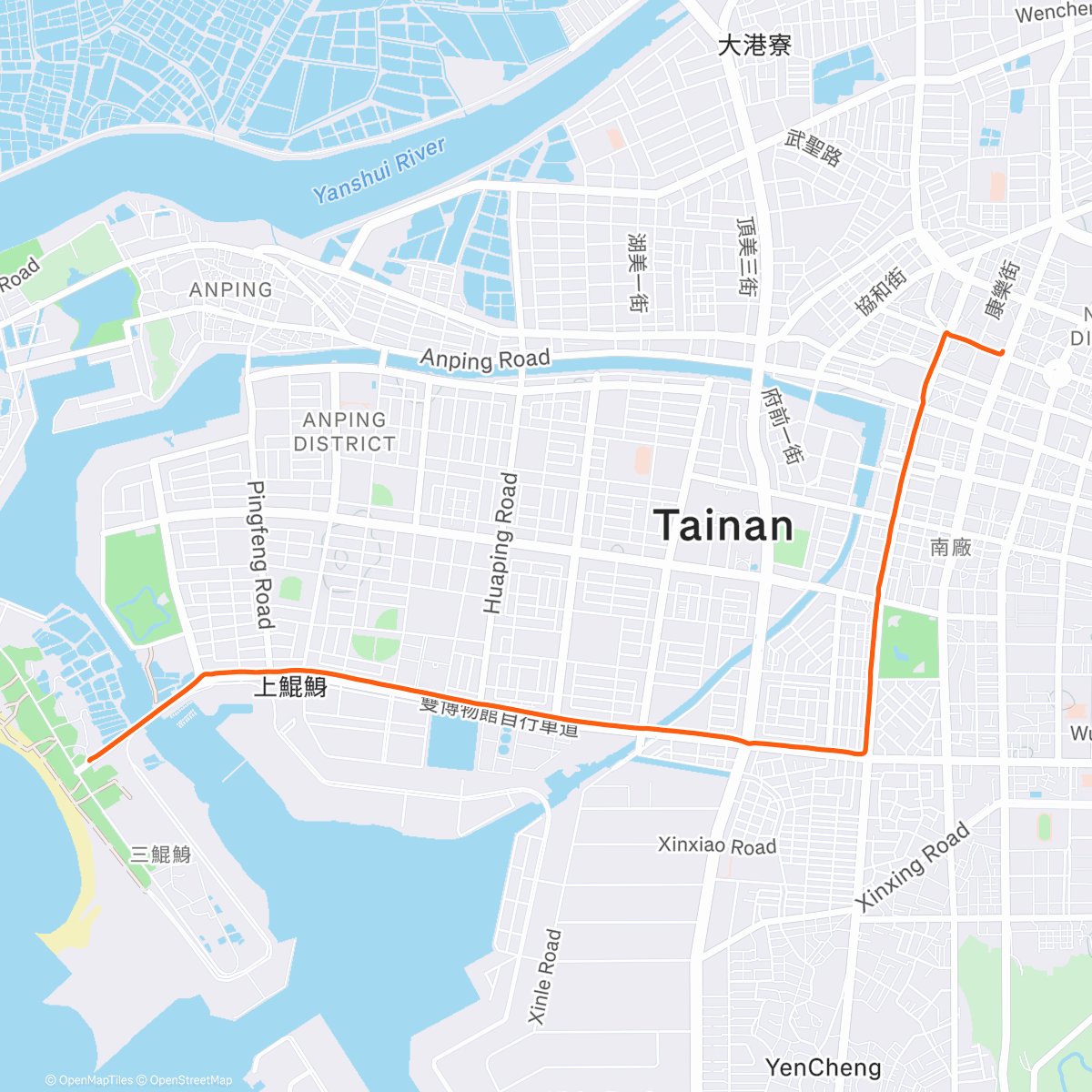 Карта физической активности (樂客背包旅棧 -> 漁光島 Youbike騎乘)