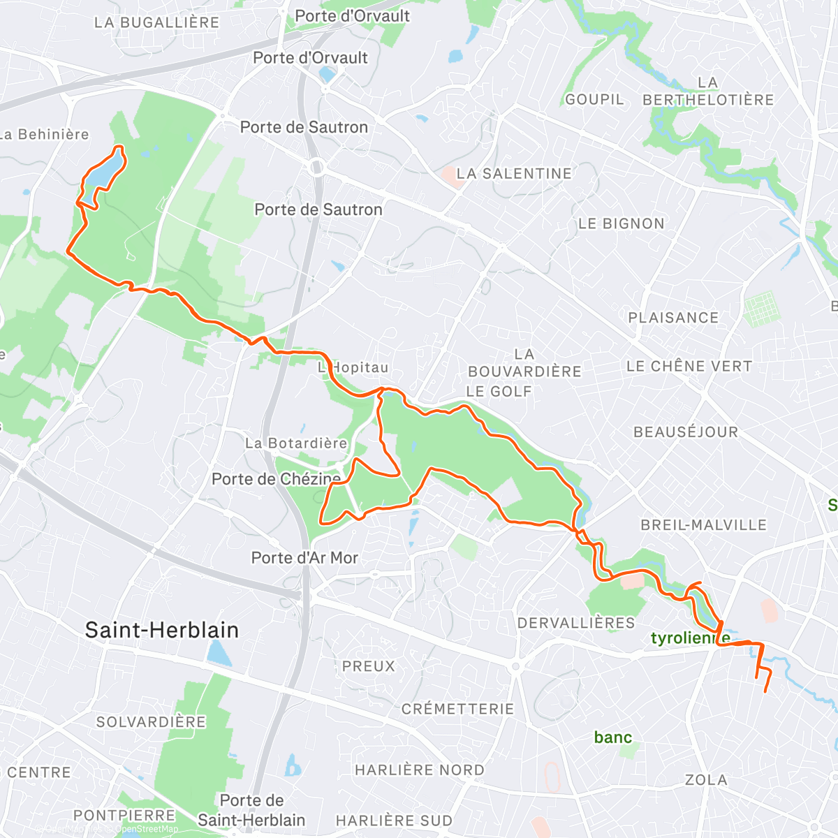 Карта физической активности (Trail dans l'après-midi)