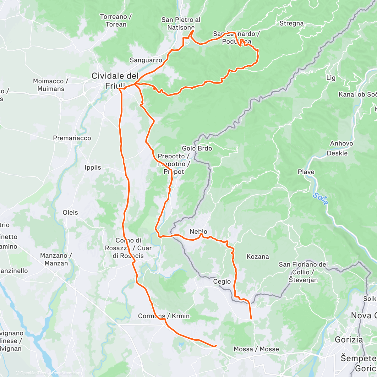 Map of the activity, Group ride