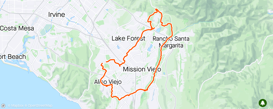 Map of the activity, Aliso Creek-Whiting-Trabuco Canyon