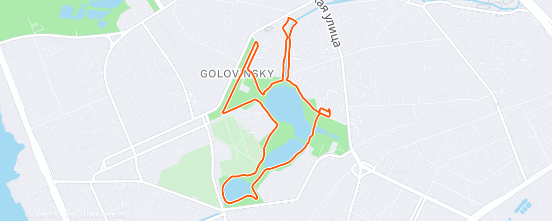 Map of the activity, Ночной забег