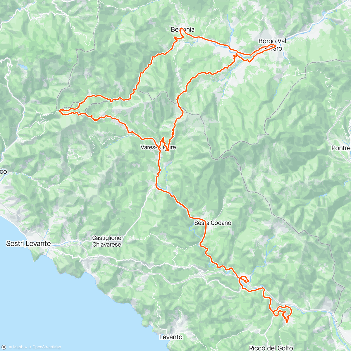 Map of the activity, -6h43' Giro delle due Valli Vara- Taro & crostatina sul Bocco 😀