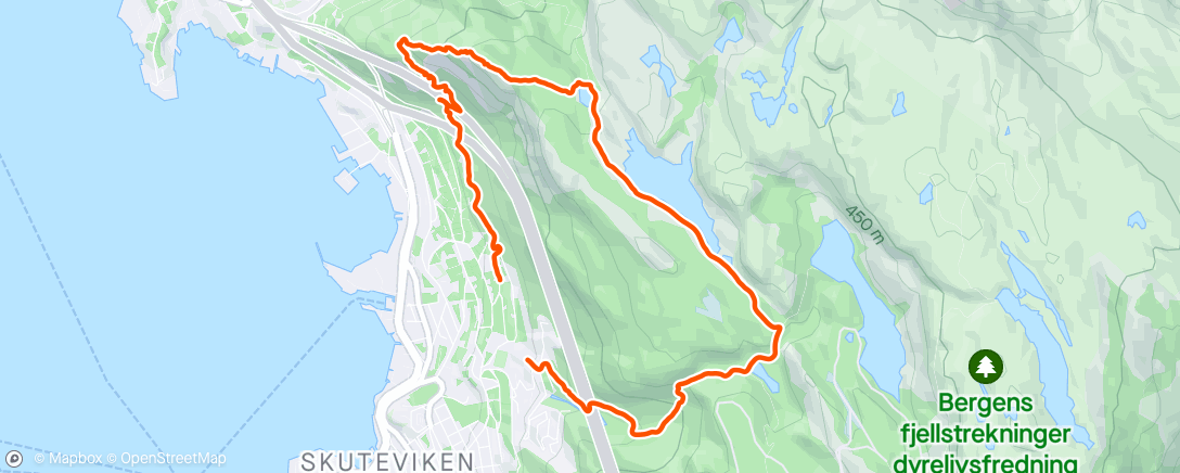 Map of the activity, Barndomshjemmet - Sandviksfjellet t/r