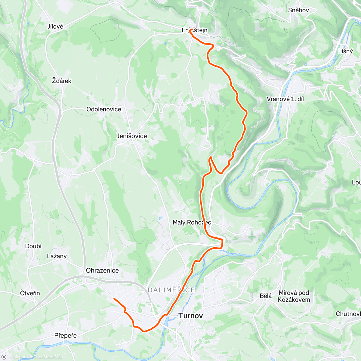 Map of the activity, Christmas Run