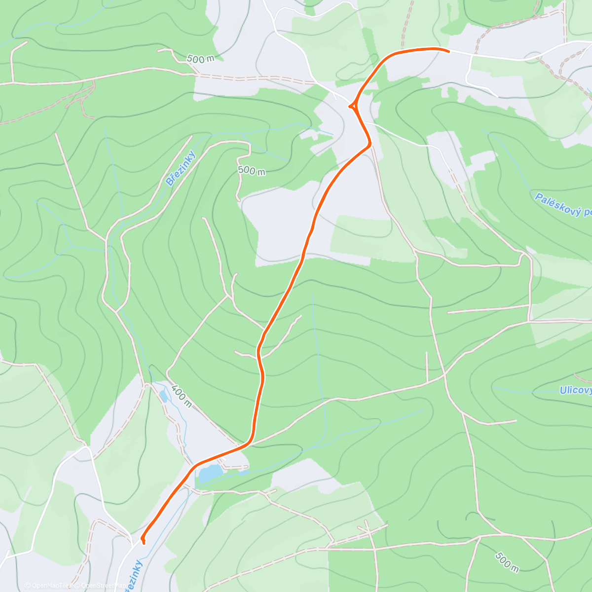 Map of the activity, Afternoon Hike