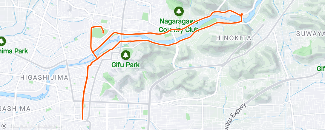 Mapa da atividade, Gifu Half Marathon