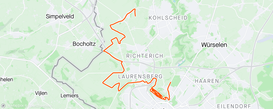 Map of the activity, UCI Gravel Aachen - until crash 😭