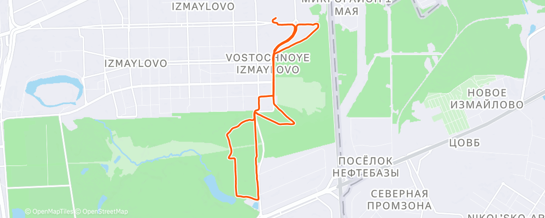 Map of the activity, Afternoon Run