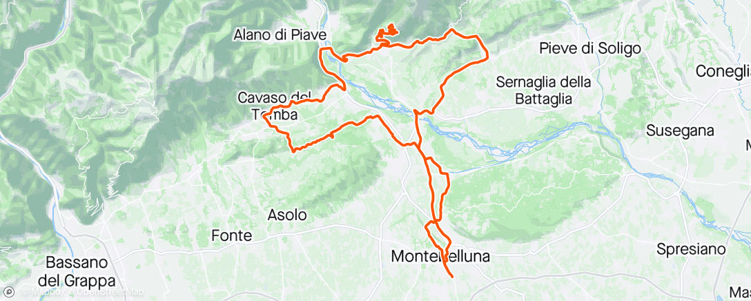 Map of the activity, Sessione di gravel biking all’ora di pranzo