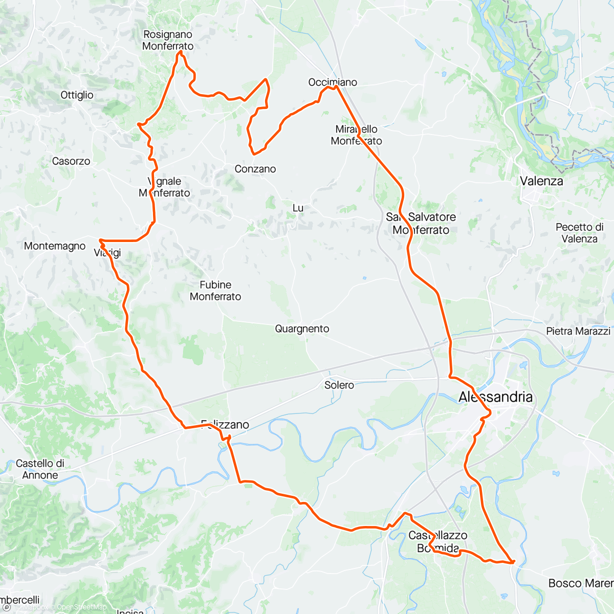Map of the activity, La Bici è per noi