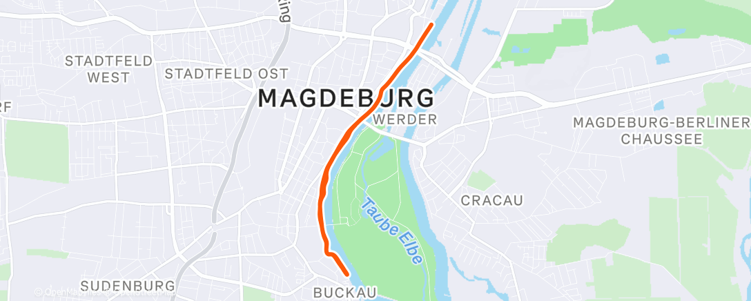 Map of the activity, Die ersten 1,5 km nicht aufgenommen 🙃