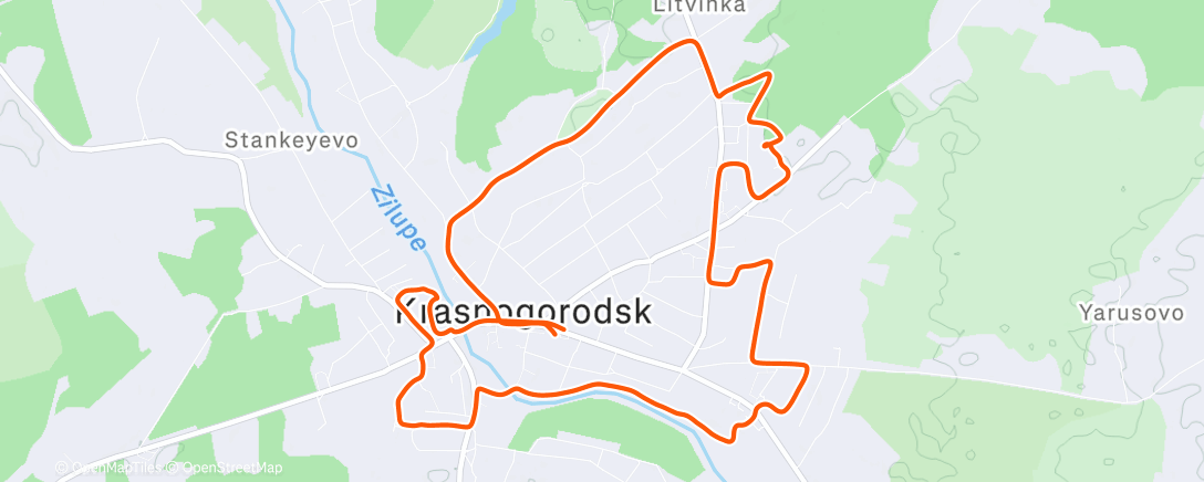 Map of the activity, Дневной забег