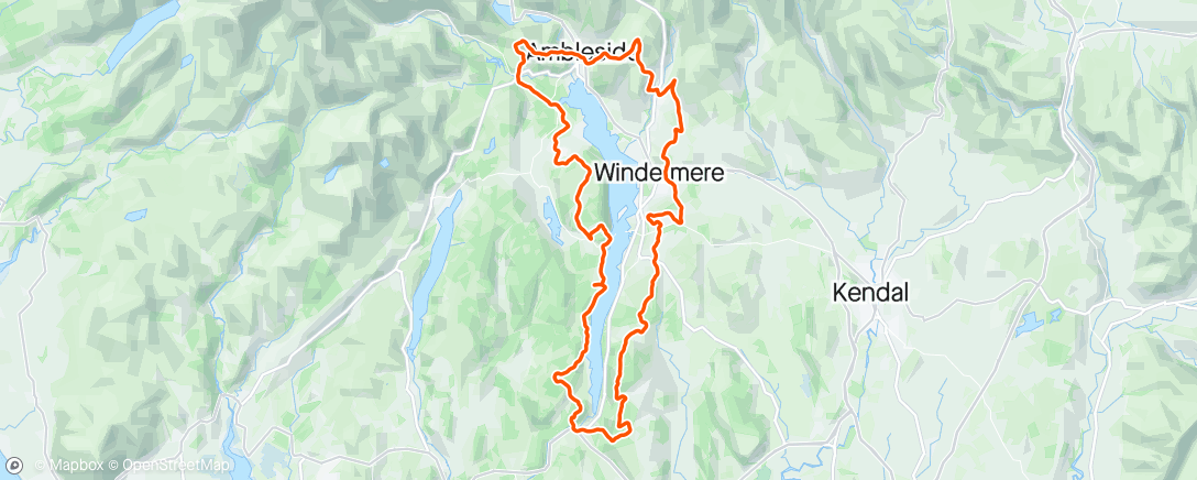 Map of the activity, The Lap. Lake Windermere.