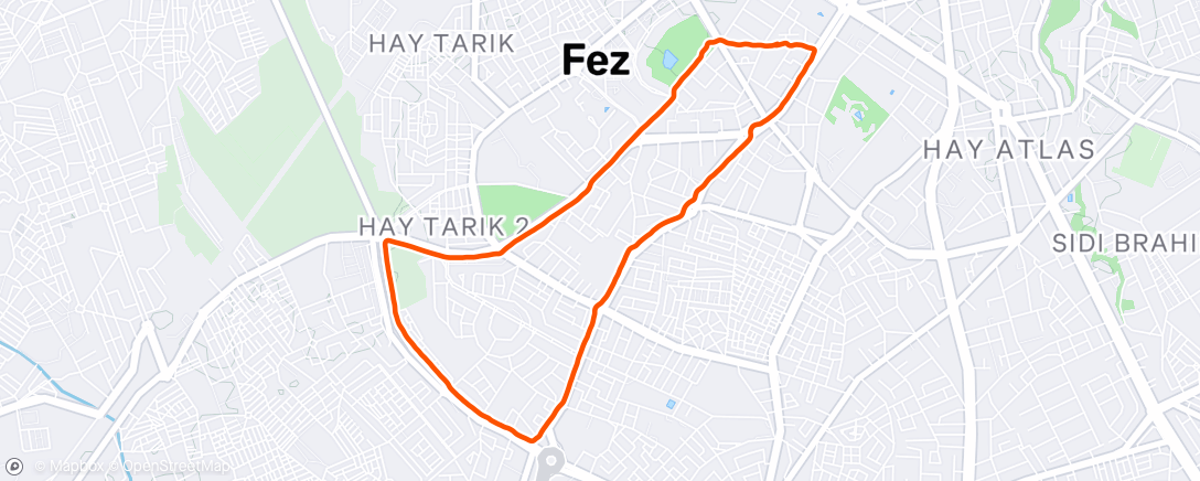 Map of the activity, Afternoon Run