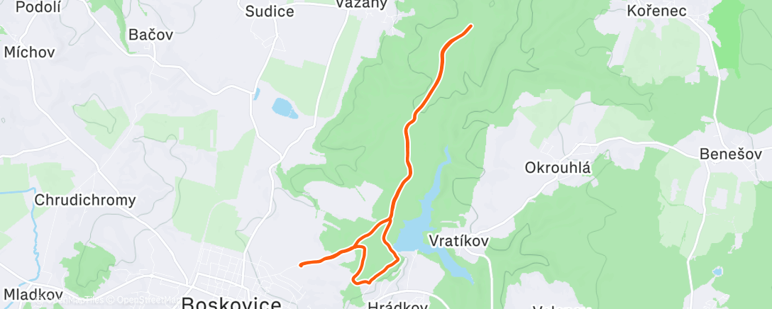 Map of the activity, Lunch Trail Run