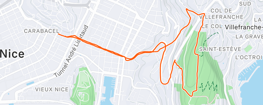 Map of the activity, Lunch Run