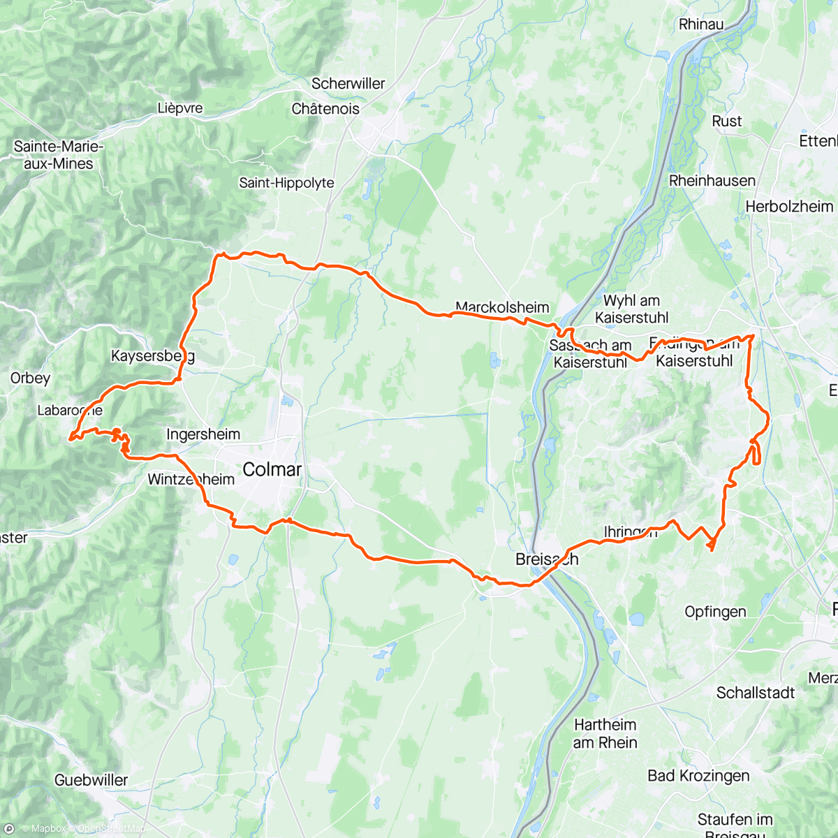 Map of the activity, Riegel 24 - Runde um Colmar
