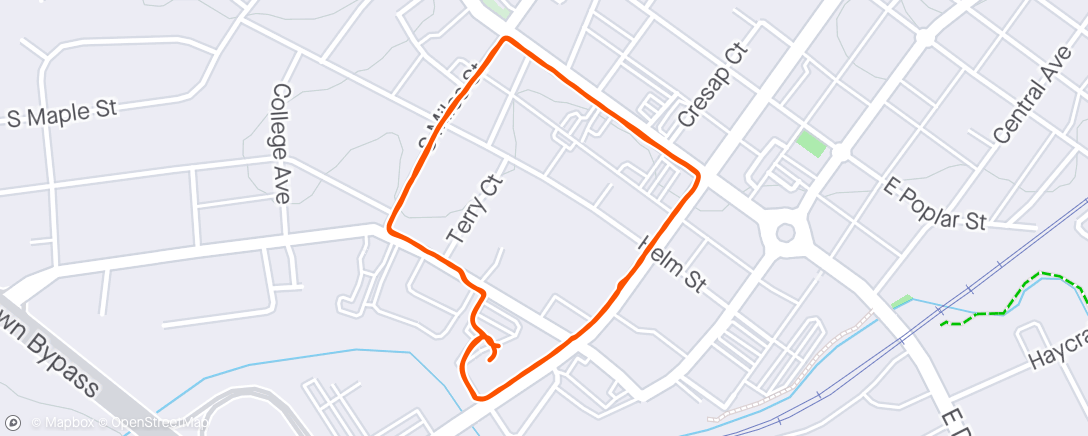 Map of the activity, Afternoon Run around Post