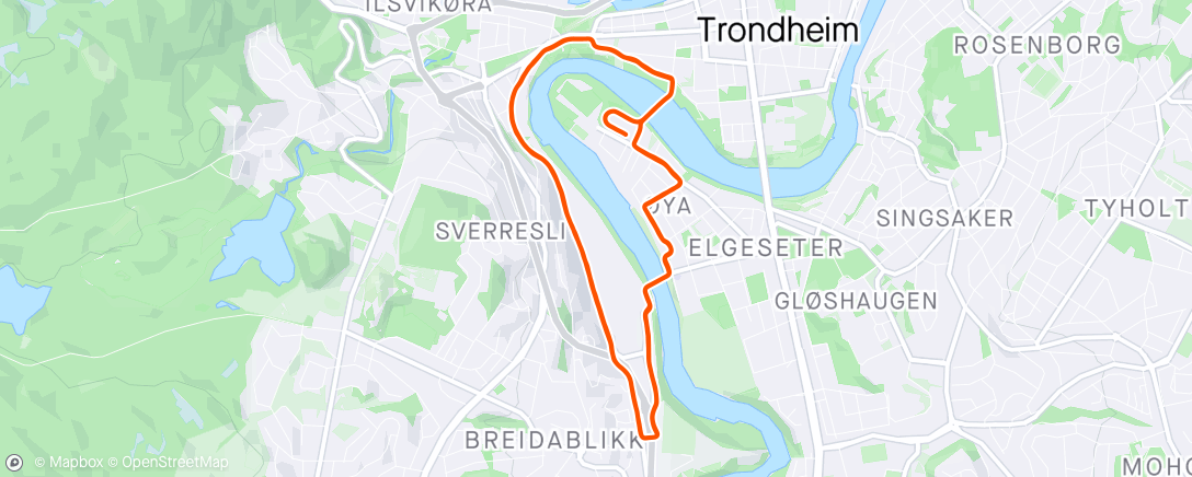 「Trønderjogg」活動的地圖