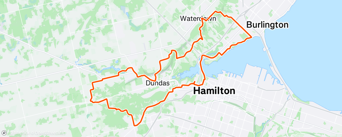 Map of the activity, Plains Rd to Ancaster