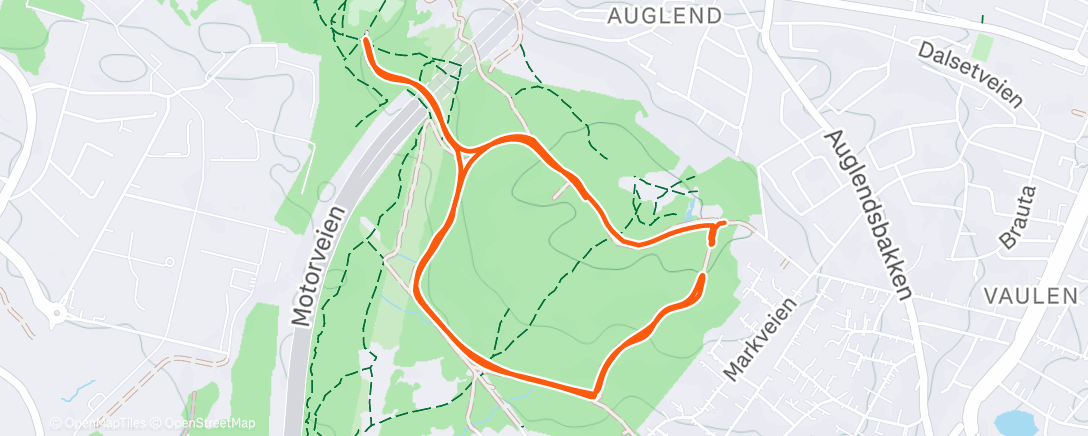 Map of the activity, Afternoon Run