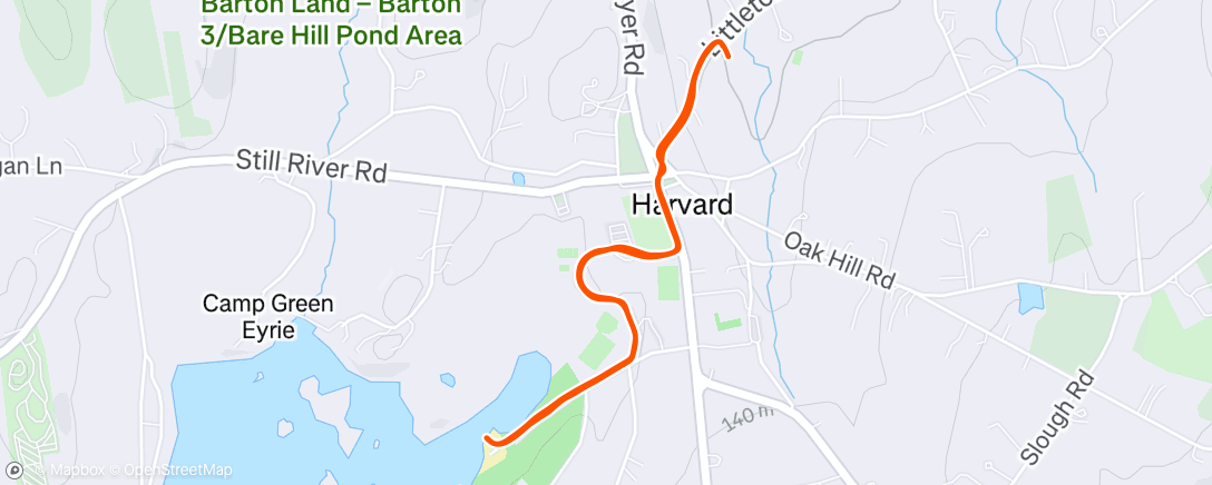 Map of the activity, Night Hike