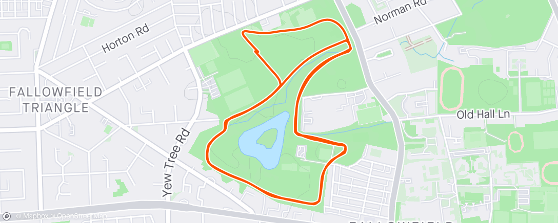 Map of the activity, South Manchester Parkrun