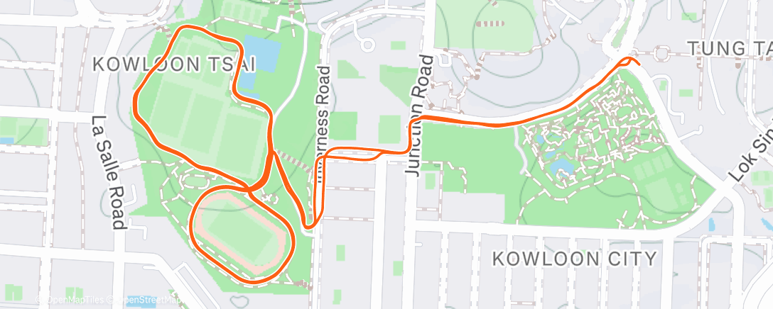 Map of the activity, Evening Run
