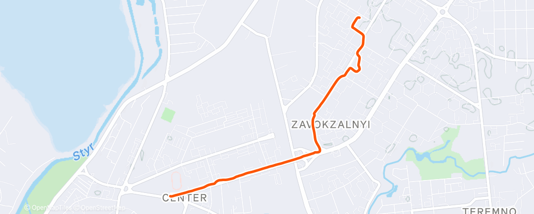 Map of the activity, Evening Mountain Bike Ride