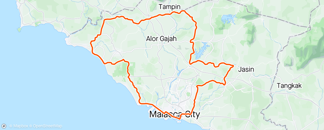 Map of the activity, Letape melaka 140km elite nonstop.