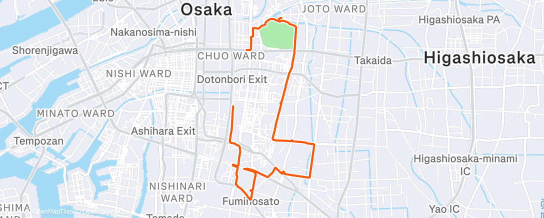 Map of the activity, 晨间跑步