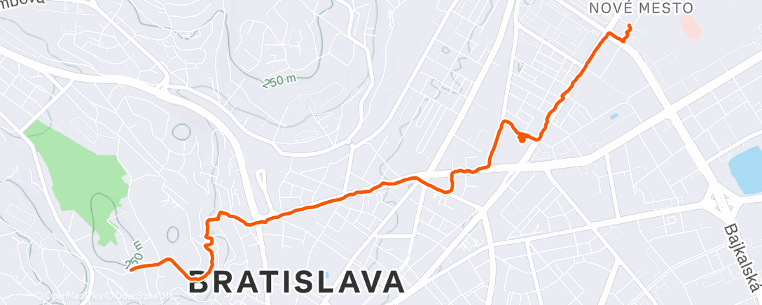 Map of the activity, Afternoon Walk