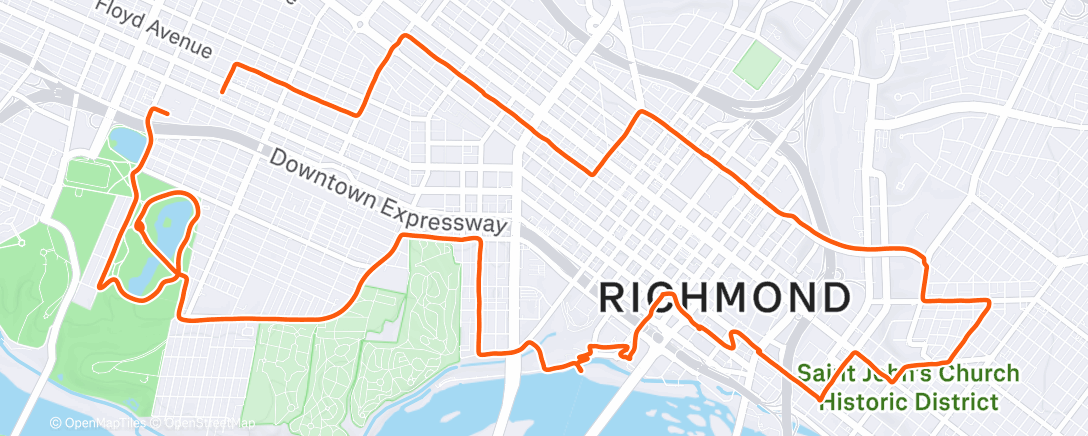 Map of the activity, Lunch Ride