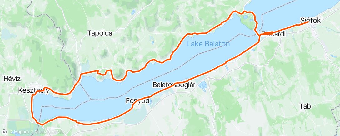Map of the activity, Jankos Bike Balaton kör hátsó váltó hibával 🙁 Ezért csak 3/4 kör lett