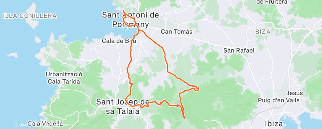 Map of the activity, Bicicleta de montaña por la tarde