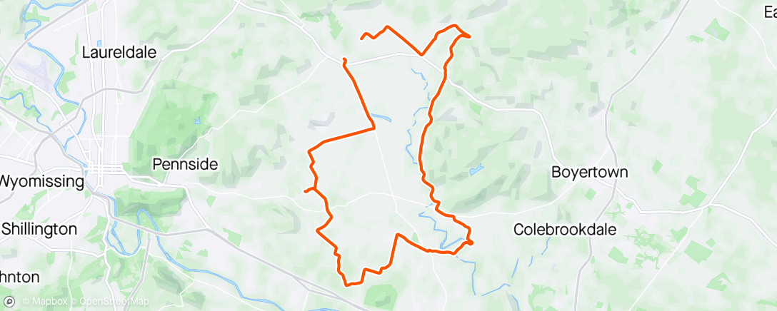 Map of the activity, Oley Ride