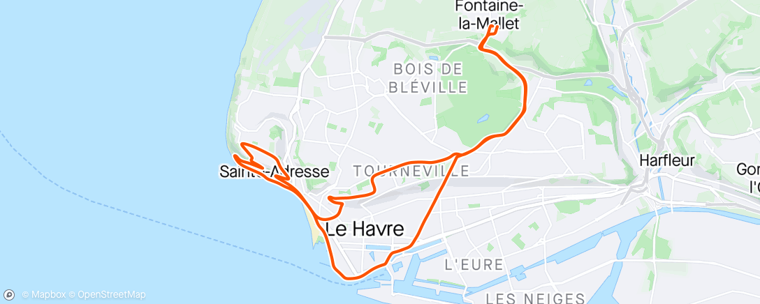 Mapa de la actividad (Sortie vélo de nuit)