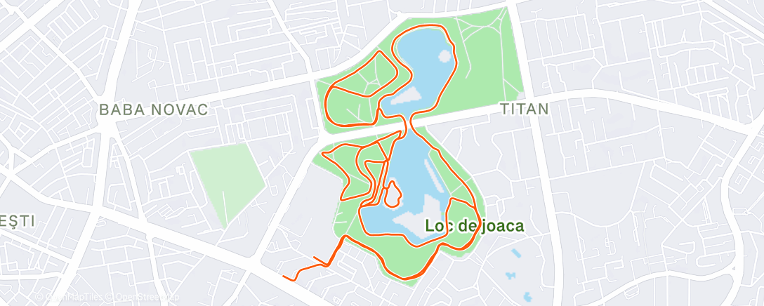Map of the activity, Afternoon Run