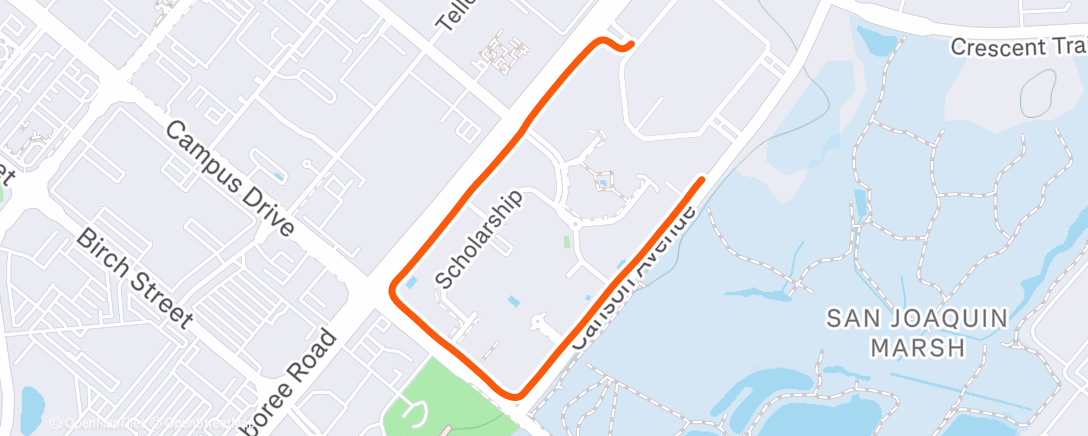 Map of the activity, Evening Walk