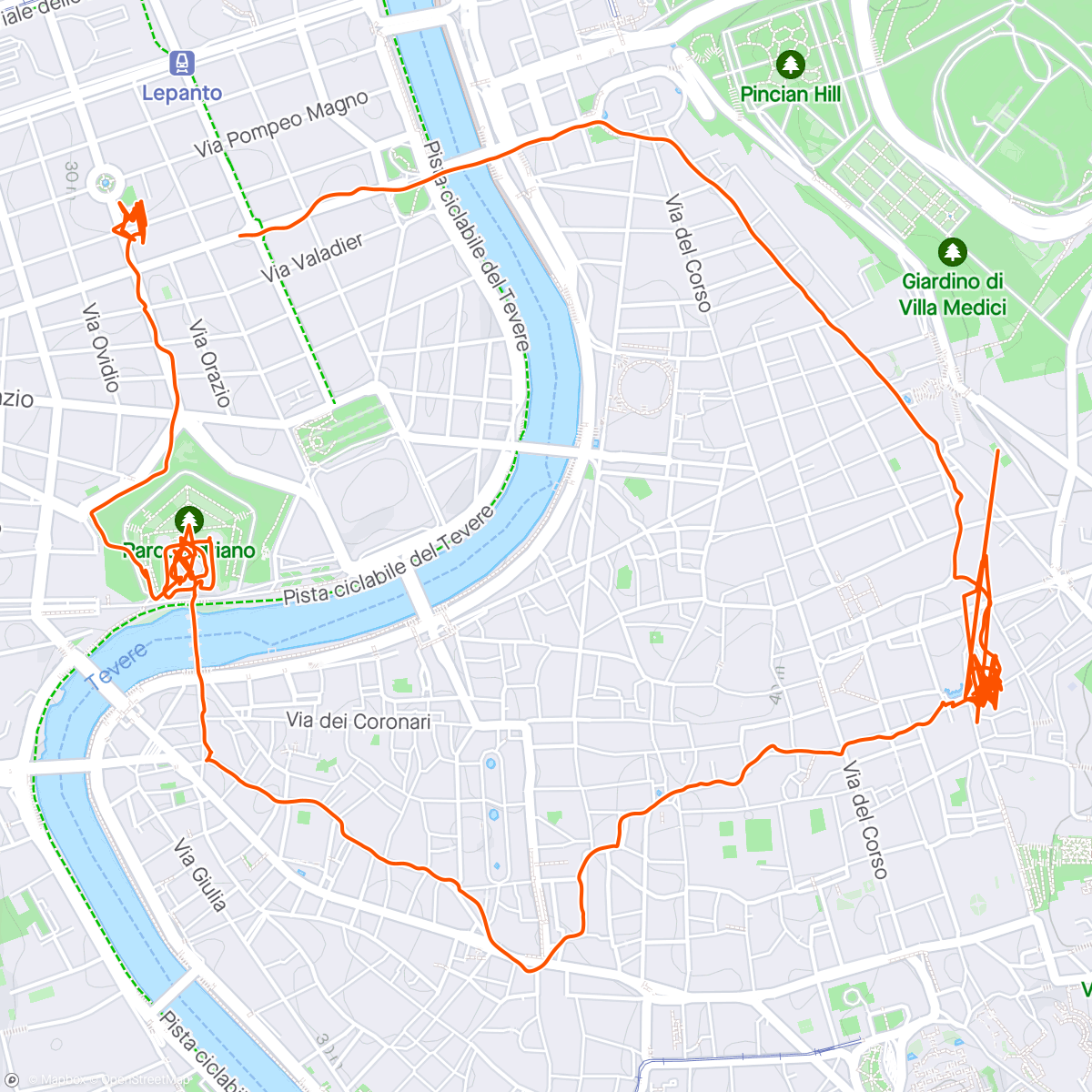 Map of the activity, Roma dag 3