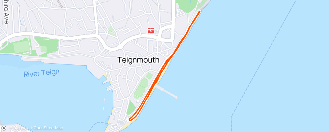 Map of the activity, Teignmouth Parkrun