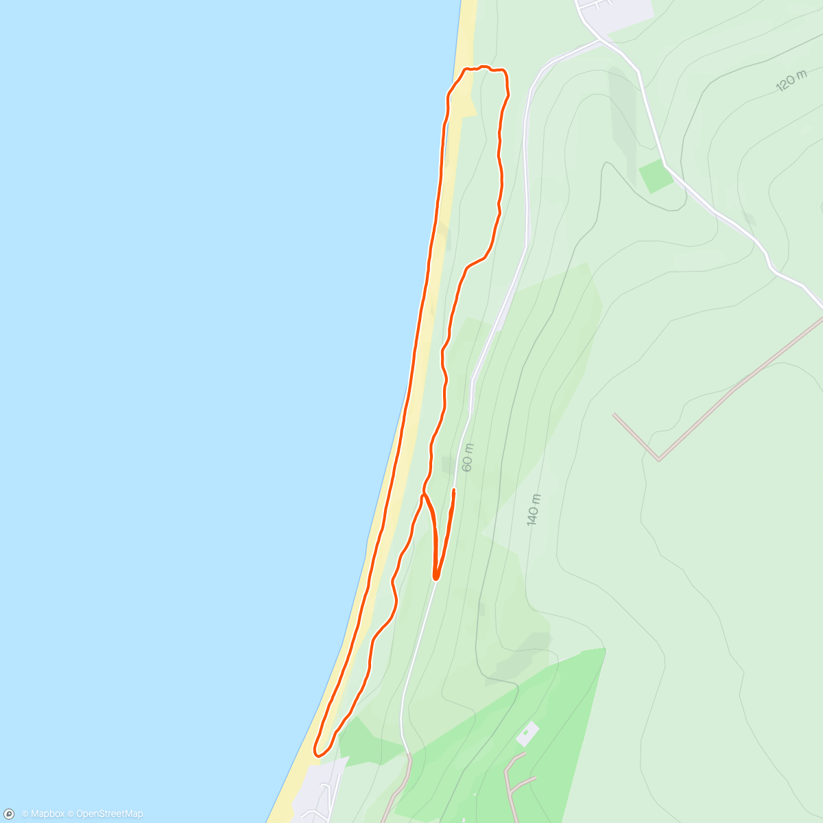 Map of the activity, Woolacombe Dunes park run #64 with Ryan (2nd hardest park run in the UK)