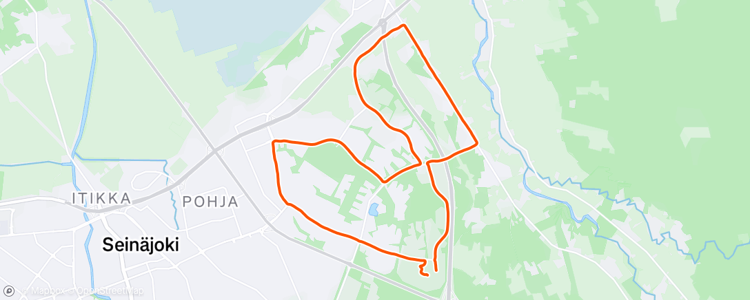 Map of the activity, Afternoon Run