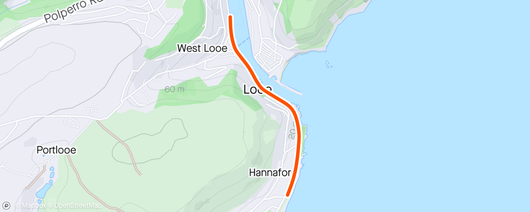 Map of the activity, Warm up to hannafore