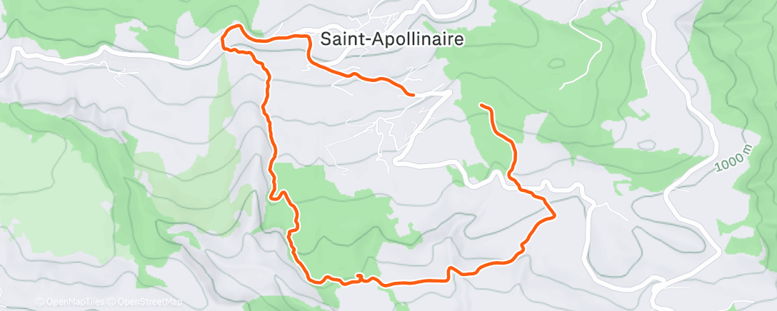 Map of the activity, Course à pied dans l'après-midi